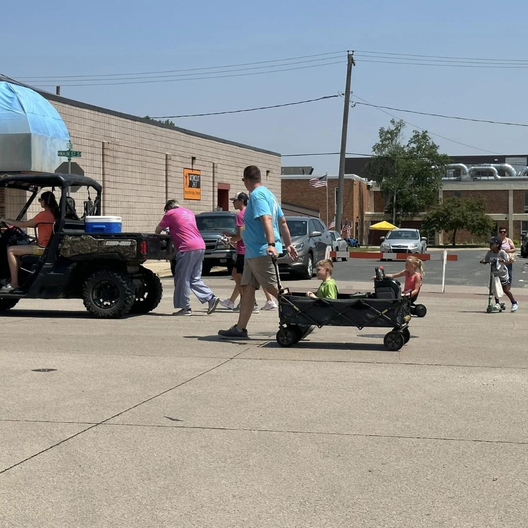 Family attending festival